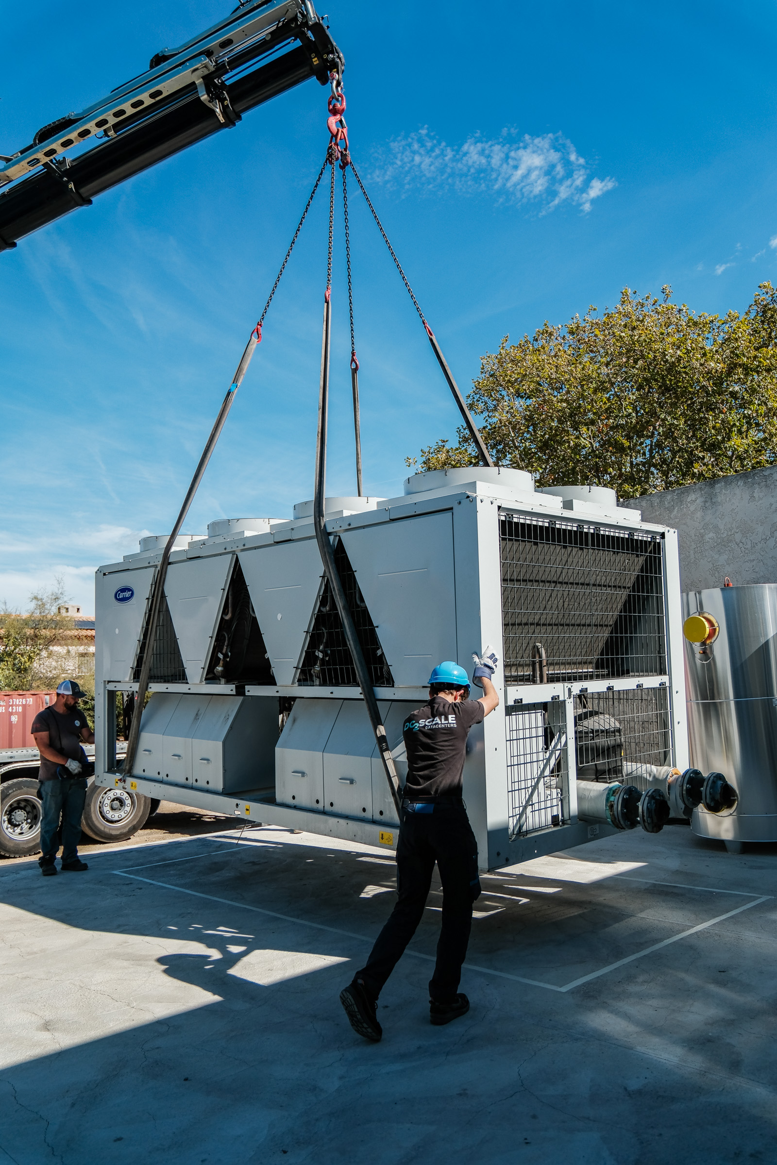 Groupe froid reemployé livré sur chantier